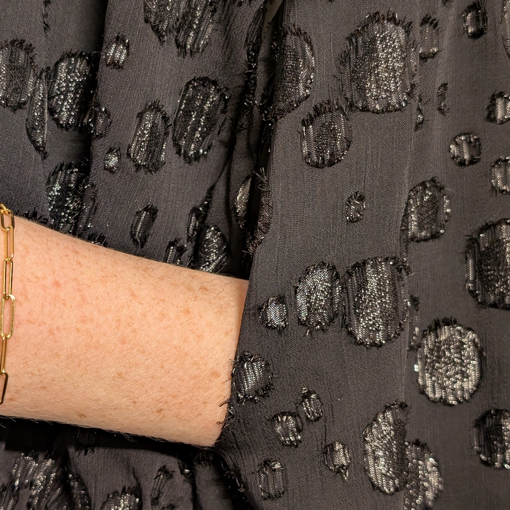 J.Crew Metallic Dot Jacquard Dress | Size 6 | Holiday Party Long Sleeve - Picture 16 of 16